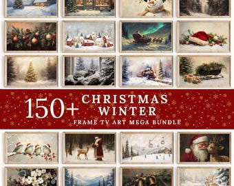 150+ Vintage Christmas Frame TV Mega Bundle, Winter Frame TV Art Set, Farmhouse Christmas Decor, Festive Paintings For Samsung Frame TV