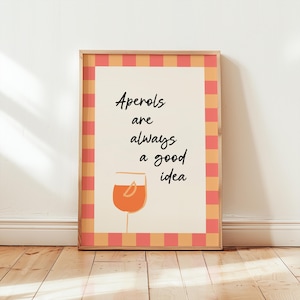 Aperol Spritz Print, Cocktail Poster, Küchen Prints, Barwagen Print, Prost Druck, Küchenwandkunst, Cocktail Kunst, Wohnung Dekor