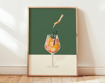 Aperol Spritz Print: Trendy Bar Cart Wall Art