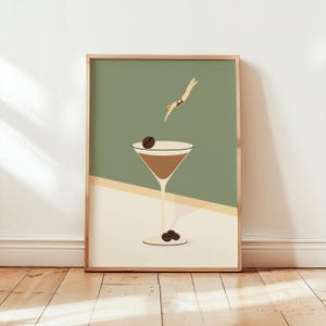 Espresso Martini Druck, Signature Drink, Cocktail Poster, Bar Warenkorb Druck, Minimalistische Wandkunst, Bar Warenkorb Dekor, trendige Wandkunst
