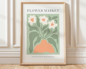 Flower Market Print: Mid Century Modern Botanical Art