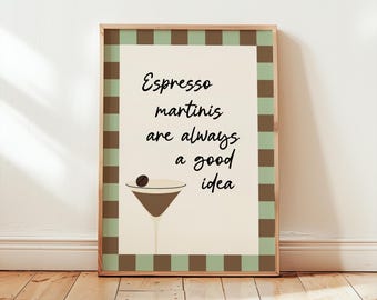 Espresso Martini Print: Stylish Kitchen & Bar Cart Art