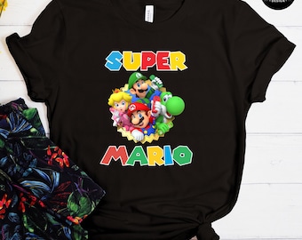 Super Mario T-Shirt, Retro Game Shirt, Yoshi Tee, Gamer Gift, Kids Birthday Shirt, Colorful Graphic Tee, Mario Bros Shirt