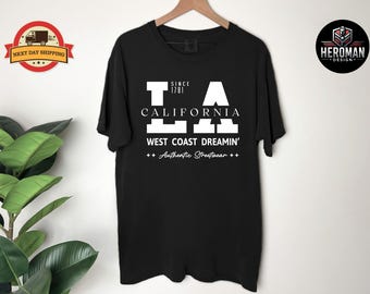 California LA Design, West Coast Dreamin Graphic, Los Angeles Streetwear Artwork, Retro City Vibes, Urban California Style