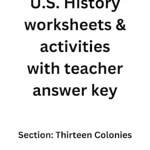 U.S. History: Original Thirteen Colonies Worksheets & Activities