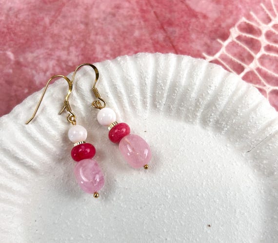 Rose Quartz Boho Earrings