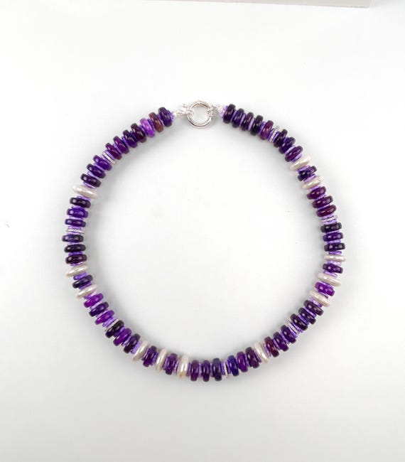 DONE Purple chocker disc beads