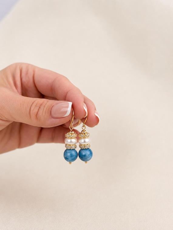 Dainty apatite and pearl dangles