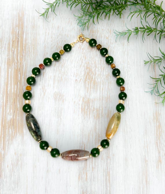 Forest Green Agate Necklace