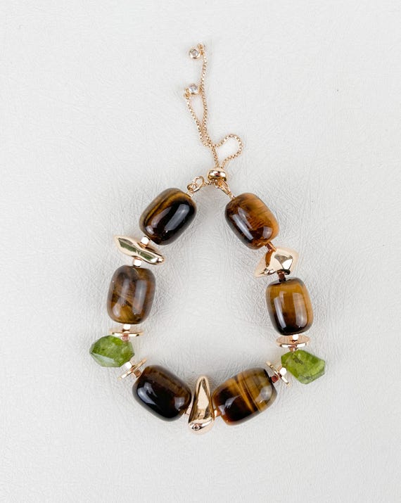 Tiger eye and green gemstone  bracelet