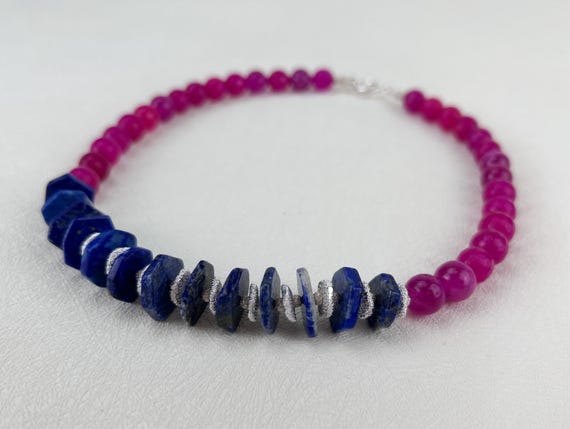 Fuchsia pink gemstone Necklace