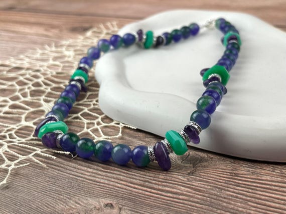 Purple gemstone  statement necklace