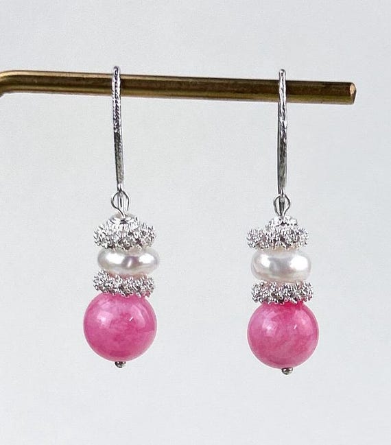 Pink gemstone earrings