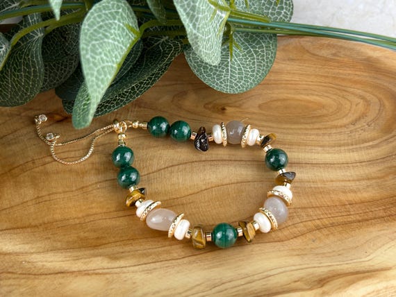 Brown earthy colors gemstone bracelet