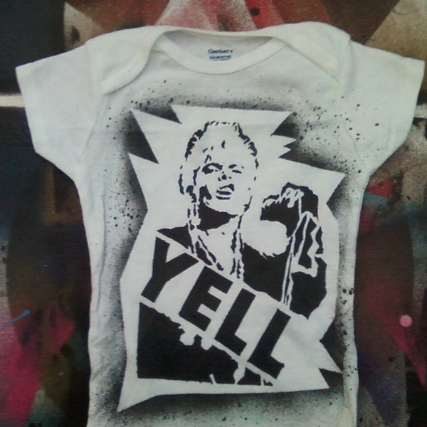 80s punk baby Billy Idol Rebel Yell bodysuit infant creeper crawler snapsuit onepiece