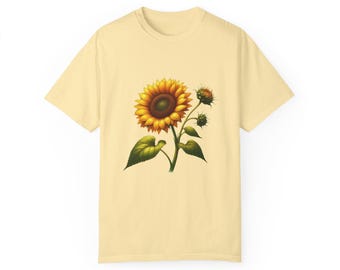 Sunflower Graphic T-shirt, Floral Tee, Nature Lover Gift, Summer Top, Spring Top, Floral Tee Boho Fashion