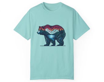 Mountain Bear Graphic T-Shirt, Adventure Tee, Nature Lover t-shirt, Outdoor wear, Wildlife tee, Hiking t-shirt