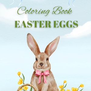 Easter Eggs Coloring Pages for Kids - Easter Bunny Coloring Book - Printable PDF - Cute Easter Activity - Instant Downland - Berezka Prints