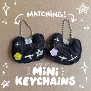 Porte-clés cousus main / Pendentifs de sac / Accessoires de sac / Petits porte-clés / Accessoires / Fabrication humaine / Fait main / Porte-clés chat