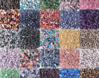Naturalne kryształowe odłamki kamieni szlachetnych, 40 rodzajów kryształowych odłamków, torebka 28 g / 1 uncja, luźne, nienawiercane mini kryształy o średnicy 5-7 mm, szlifowane fragmenty kamieni szlachetnych