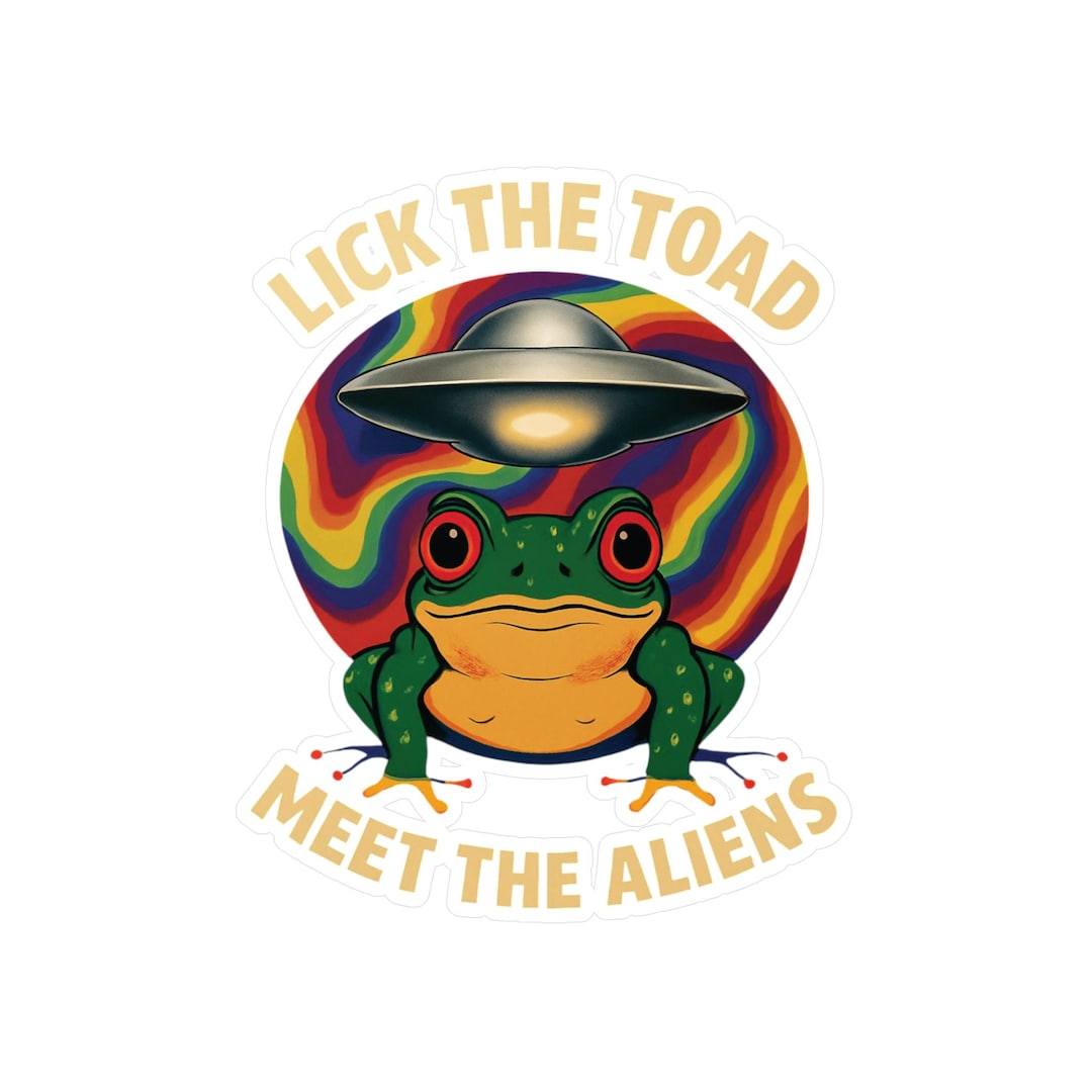 Vinyl Decals, Frog UFO Sticker, Lick the Frog See the Aliens, Car ...