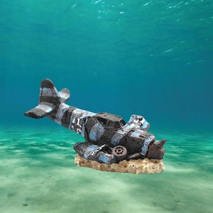 Wreck airplane fish tank decor, aquarium rocks, aquarium decor, aquarium, aquarium cave, terrarium kit, terrarium decor, aquarium