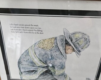 Impresión vintage de bombero