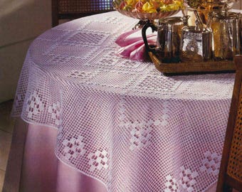 Crochet TableCloth 131x141 cm - 52x55 inches - Afternoon Tea