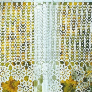 Crochet Lace Curtain/Valance Flower Chain image 1