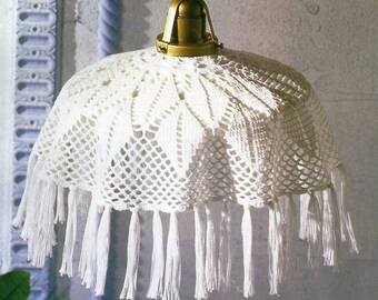 Crocheted Lamp Shade cover - Alpine free shipping