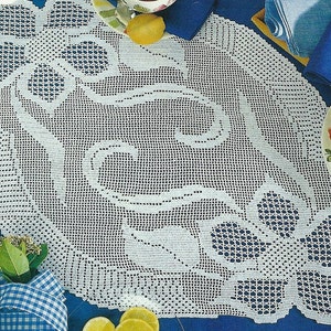 Crochet Table Runner - Two Flowers