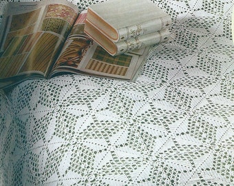 Crochet Bedspread-Throw-Blanket size approx 175 cm - 70 inches Square - Dreamtime
