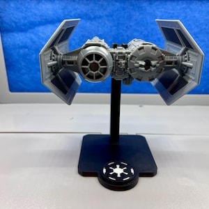Star Wars Micro Galaxy Squadron TIE Bomber Display Stand - Imperial Logo - 3D Printed