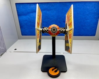Star Wars Micro Galaxy Squadron Sabine&#39;s TIE Fighter Display Stand - Phoenix Squadron Logo - 3D Printed