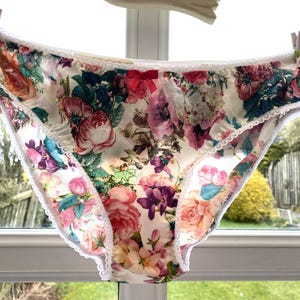 Women&#39;s bikini panties knickers handmade soft floral feminine