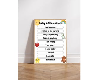 Affirmation For Kids, I Am Affirmations, Poster For Kids, Home School Decor, digital download, printables