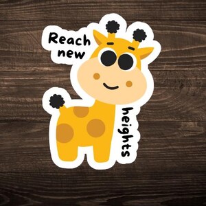 Adesivo con gioco di parole sulla giraffa - Adesivo in vinile impermeabile e facile da staccare con giochi di parole adatti ai bambini