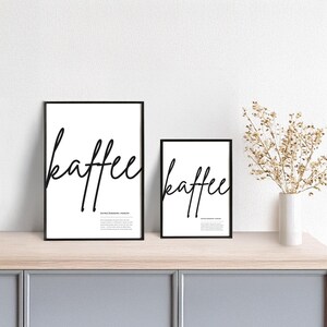 Typoplakat Definition Kaffee // Schwarzweiß // Wandkunst