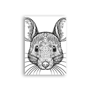 Tierplakat Maus // Schwarzweiß // Wandkunst // Illustration // Scribble