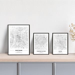 Plakat Stadtplan // Berlin // Bremen // Dortmund // Düsseldorf // Frankfurt // Hamburg // Köln // Leipzig // München // weiß