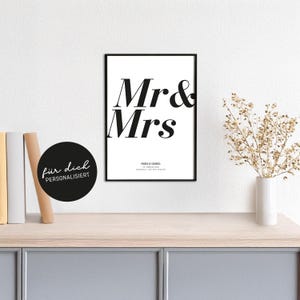 Plakat Mr&Mrs // personalisiert // schwarzweiß