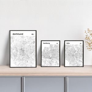 Plakat Stadtplan // Berlin // Bremen // Dortmund // Düsseldorf // Frankfurt // Hamburg // Köln // Leipzig // München // weiß