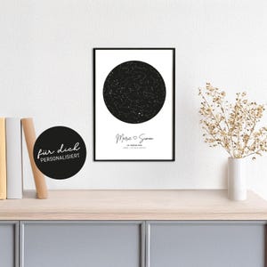 Plakat Sternenhimmel // personalisiert // schwarzweiß