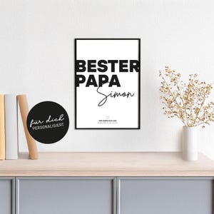 Plakat Bester Papa // personalisiert // schwarzweiß