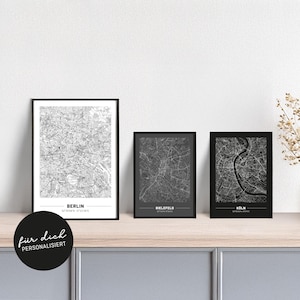 Plakat Stadtplan // Deine Stadt // personalisiert