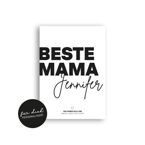 Plakat Beste Mama // personalisiert // schwarzweiß