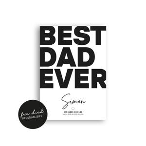 Plakat best dad ever // personalisiert // schwarzweiß