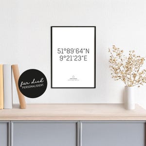 Plakat Koordinaten Zuhause // personalisiert // schwarzweiß