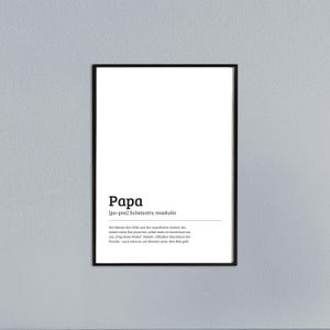 Typoplakat Definition Papa // Schwarzweiß // Wandkunst