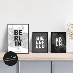 Plakat Stadtplan // Deine Stadt // personalisiert
